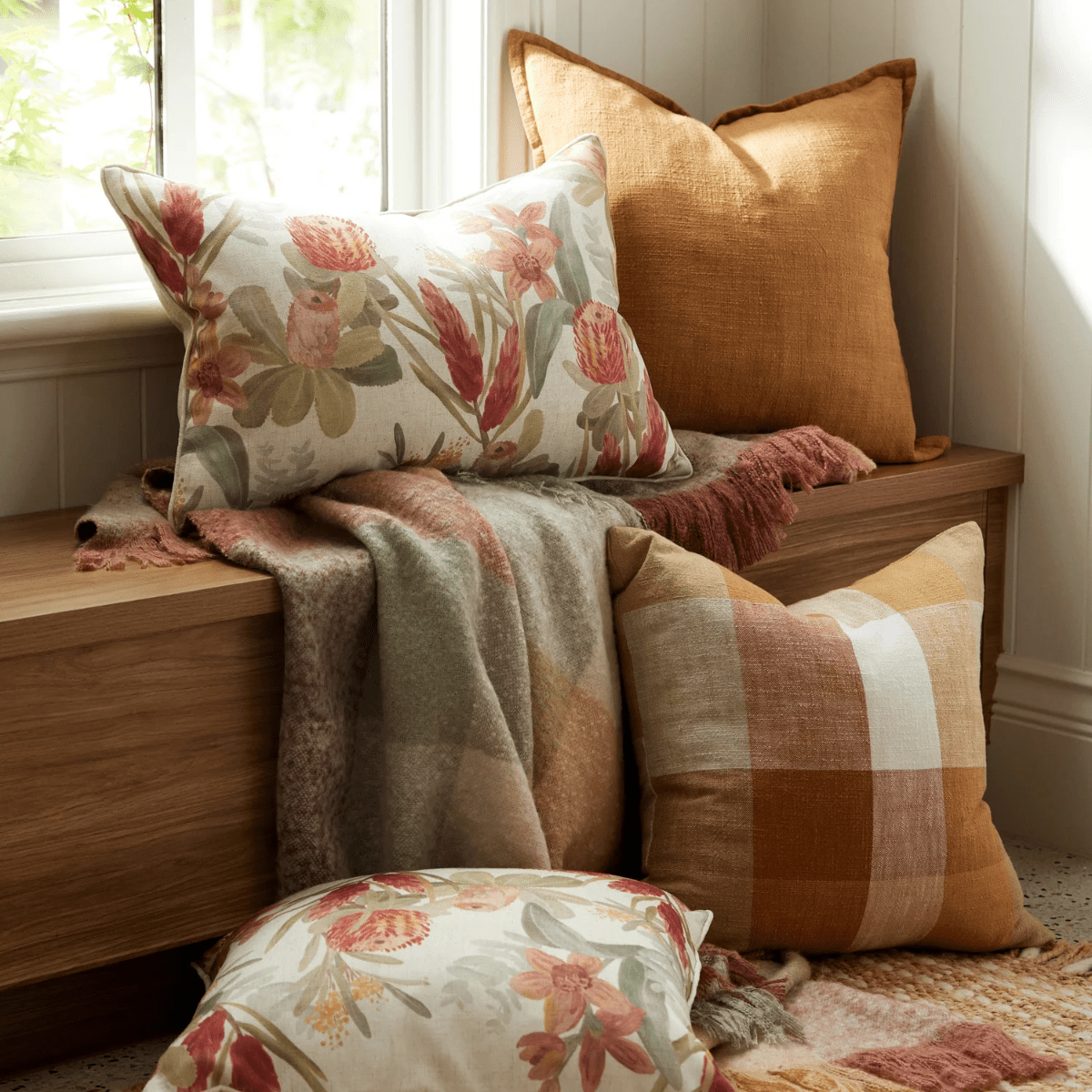 Madras LinkDana Rust Brushed Throw