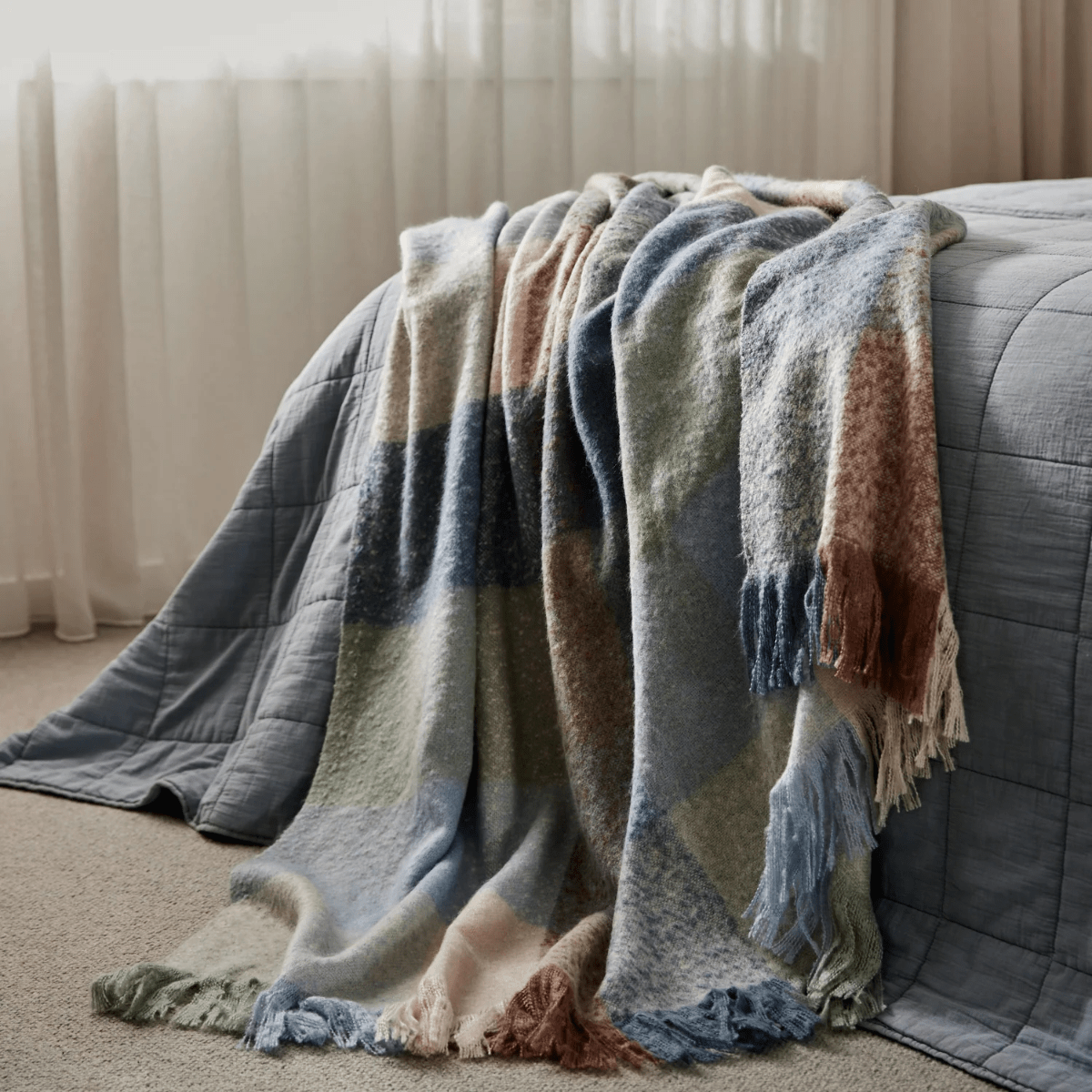Madras LinkDana Spruce Brushed Throw