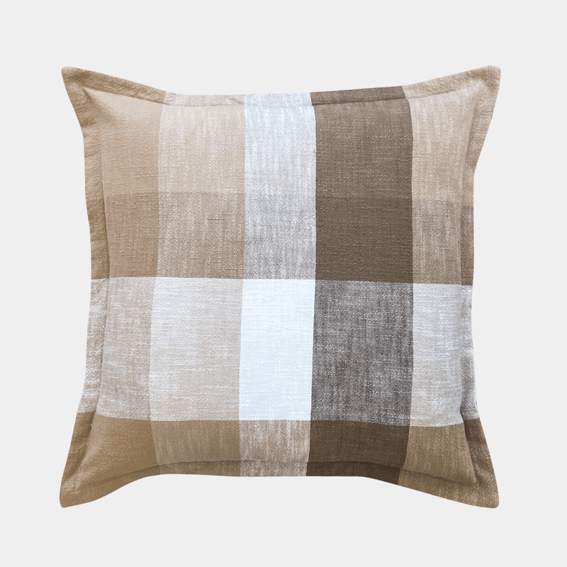Madras LinkHeide Coffee Check Cushion
