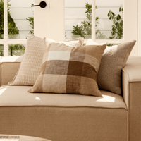 Madras LinkHeide Coffee Check Cushion