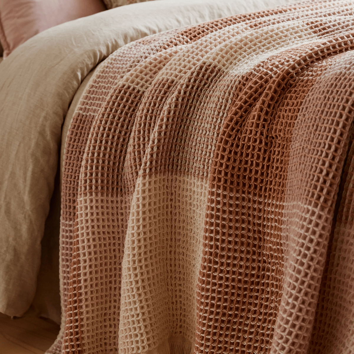 Madras LinkOtis Maple Waffle Throw