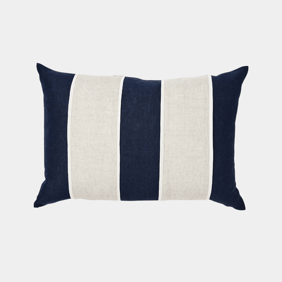 Madras LinkRiley Navy/linen Patch Lumbar Cushion