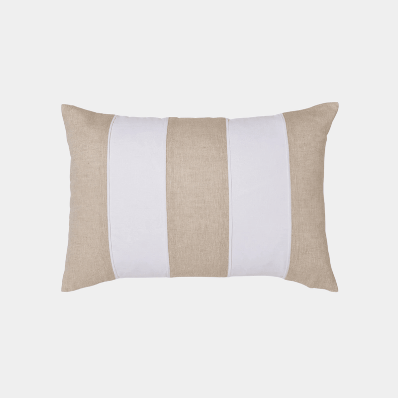 Madras LinkRiley White/Linen Patch Lumbar Cushion
