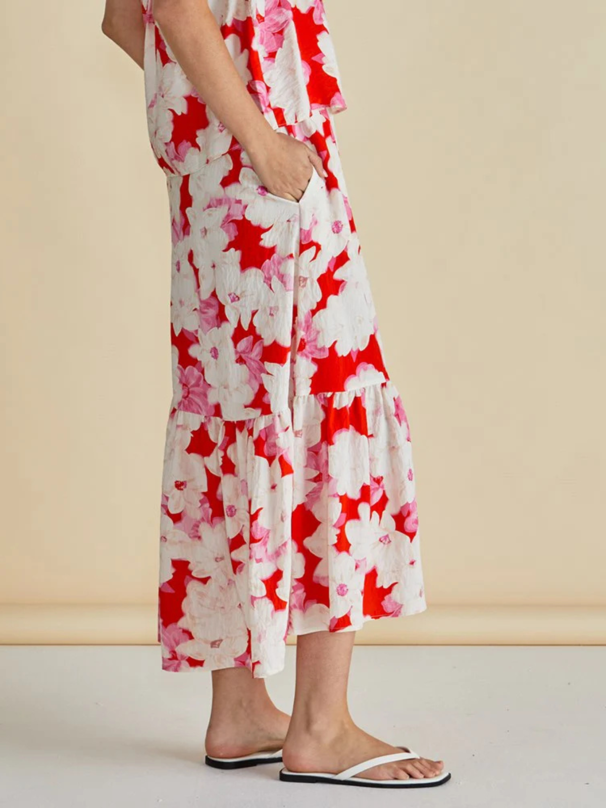 Maggie Skirt - Red Floral Print - Betty Basics - Image 3