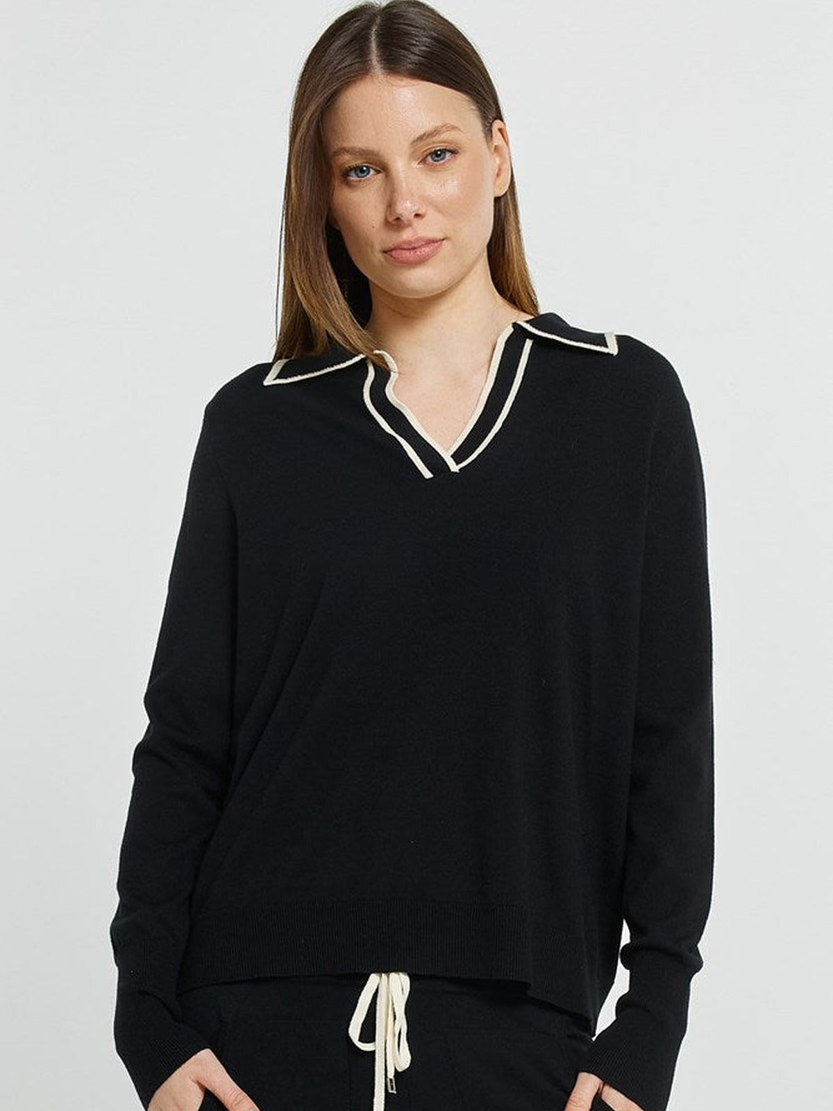 Makenna Polo Sweater - Black