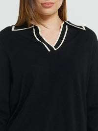 Makenna Polo Sweater - Black