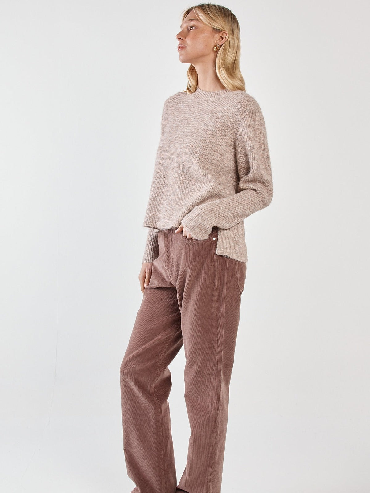 Marli Boxy Rib Knit - Multi Fawn
