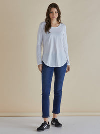 Megan Long Sleeve Top - White