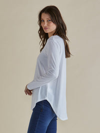 Megan Long Sleeve Top - White
