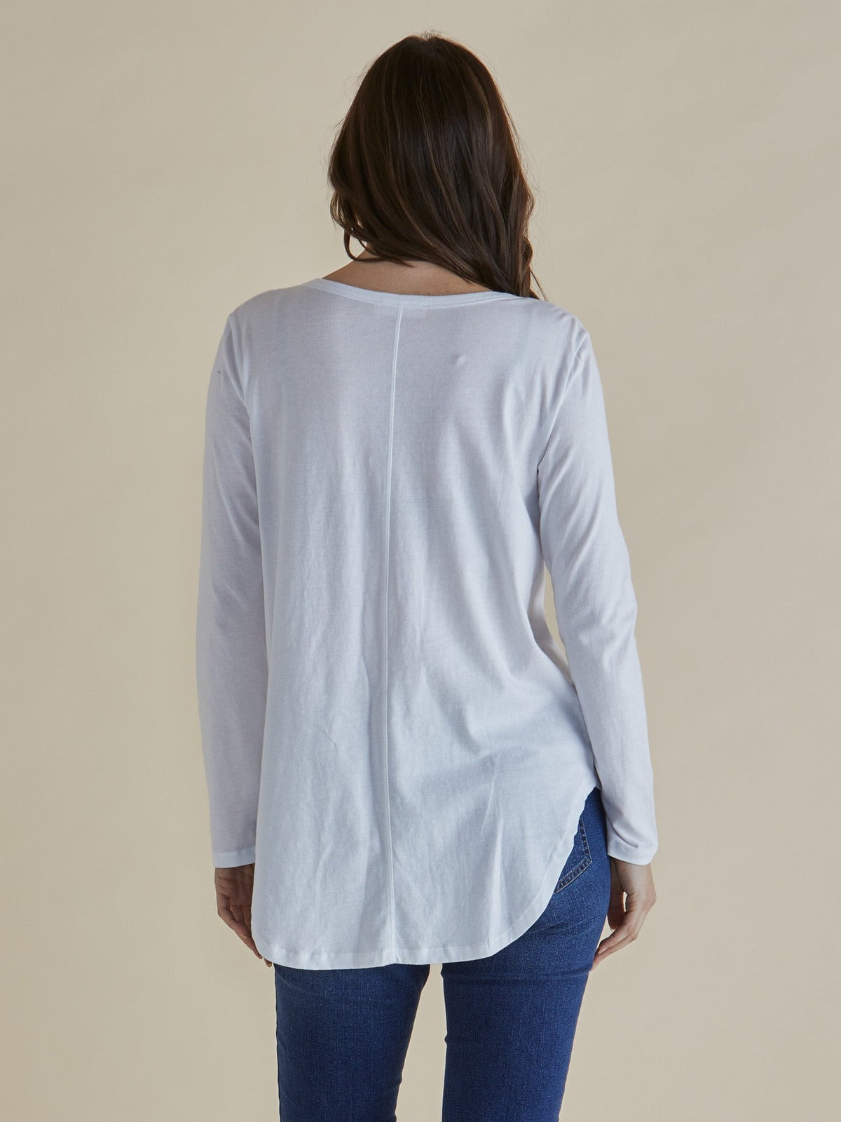 Megan Long Sleeve Top - White