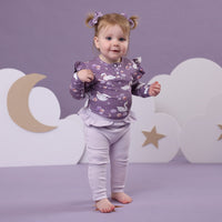 Midnight Swan Long Sleeve Organic Bodysuit with Frill