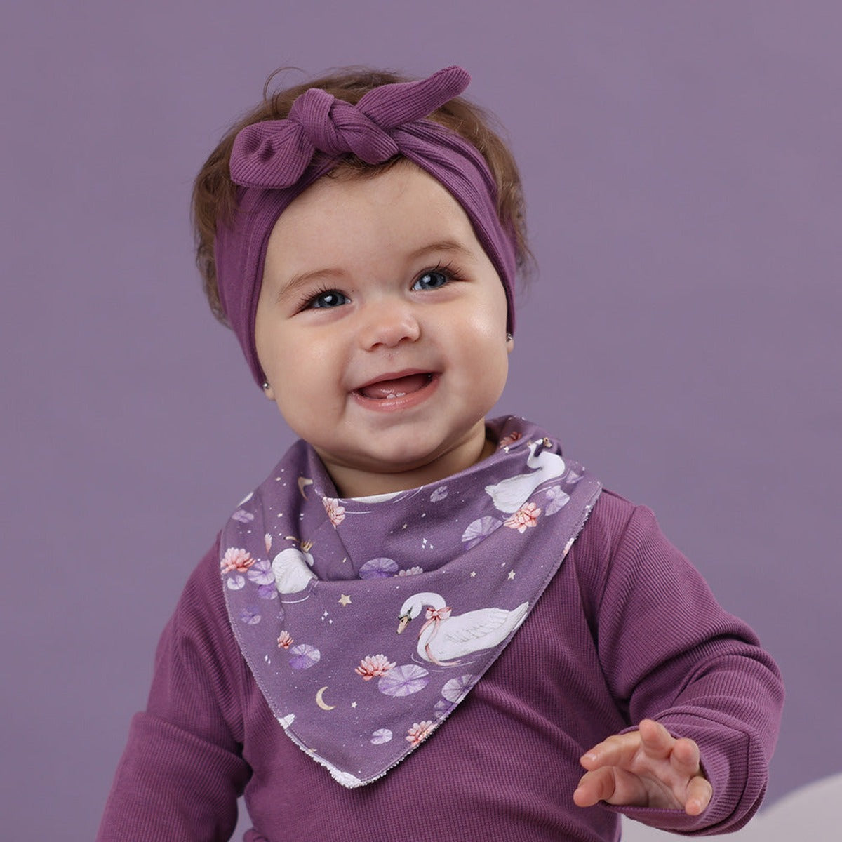 Midnight Swan Organic Dribble Bib