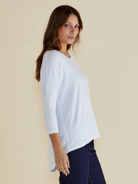 Milan 3/4 Sleeve Top - White