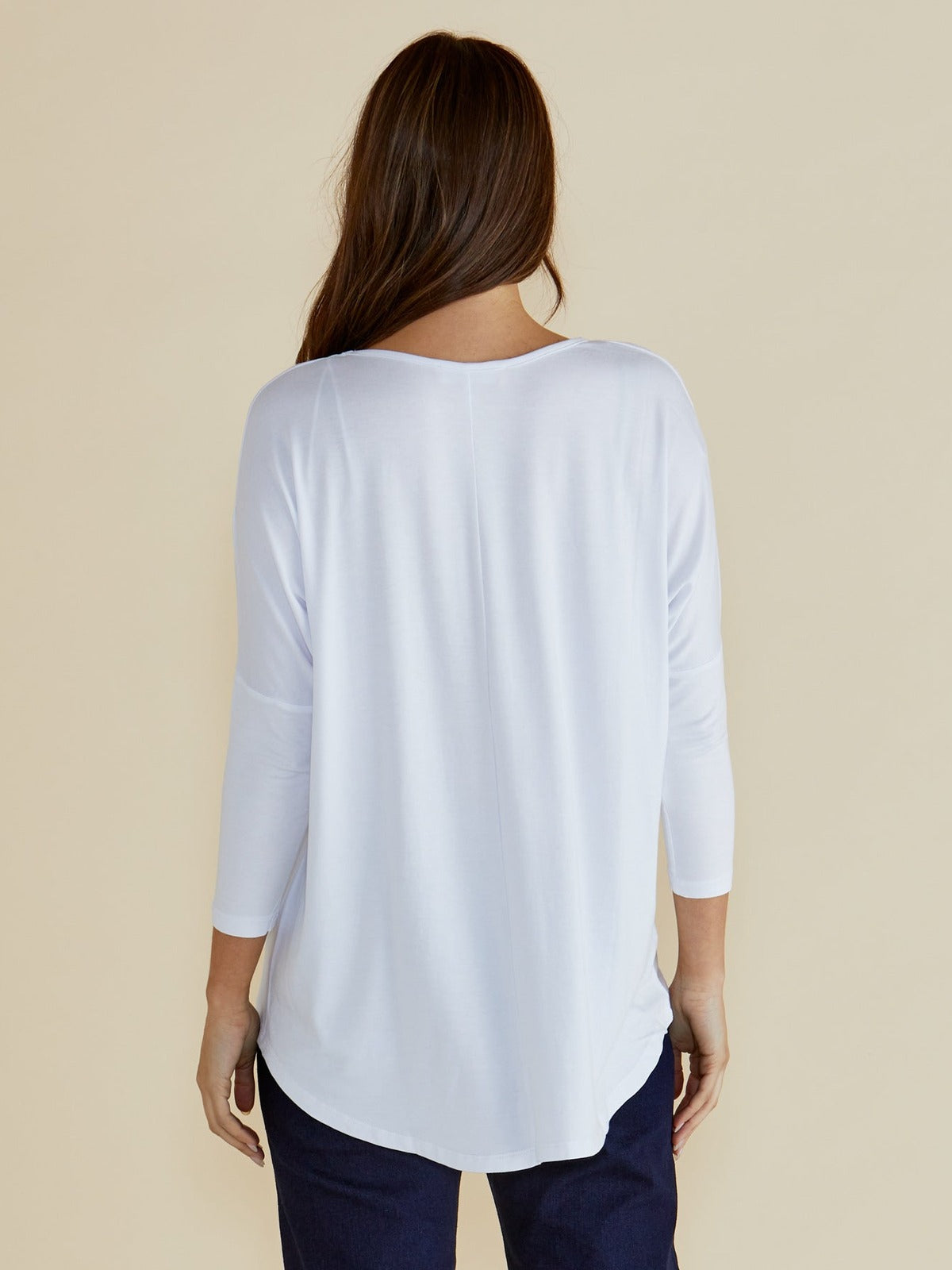 Milan 3/4 Sleeve Top - White