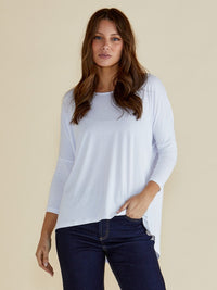 Milan 3/4 Sleeve Top - White