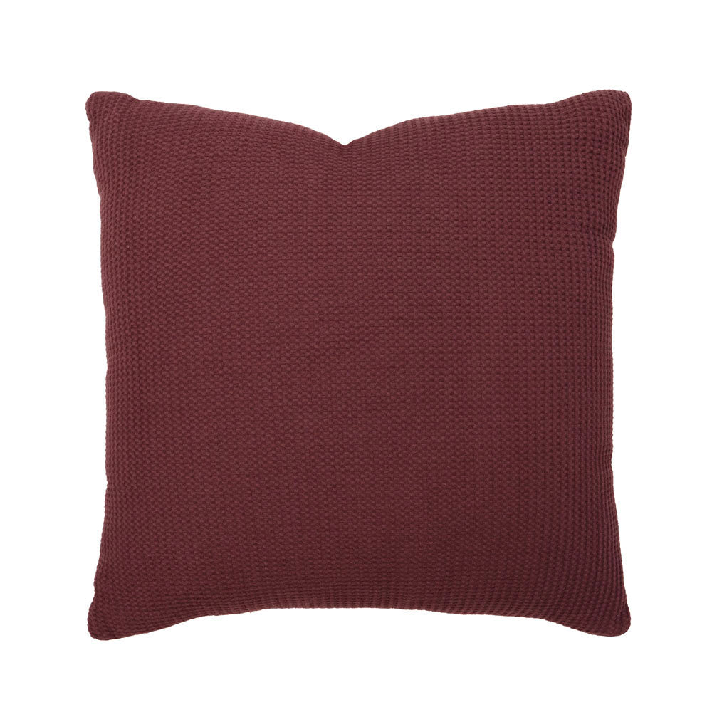 Bambury Milo Waffle Square Cushion, Sangria