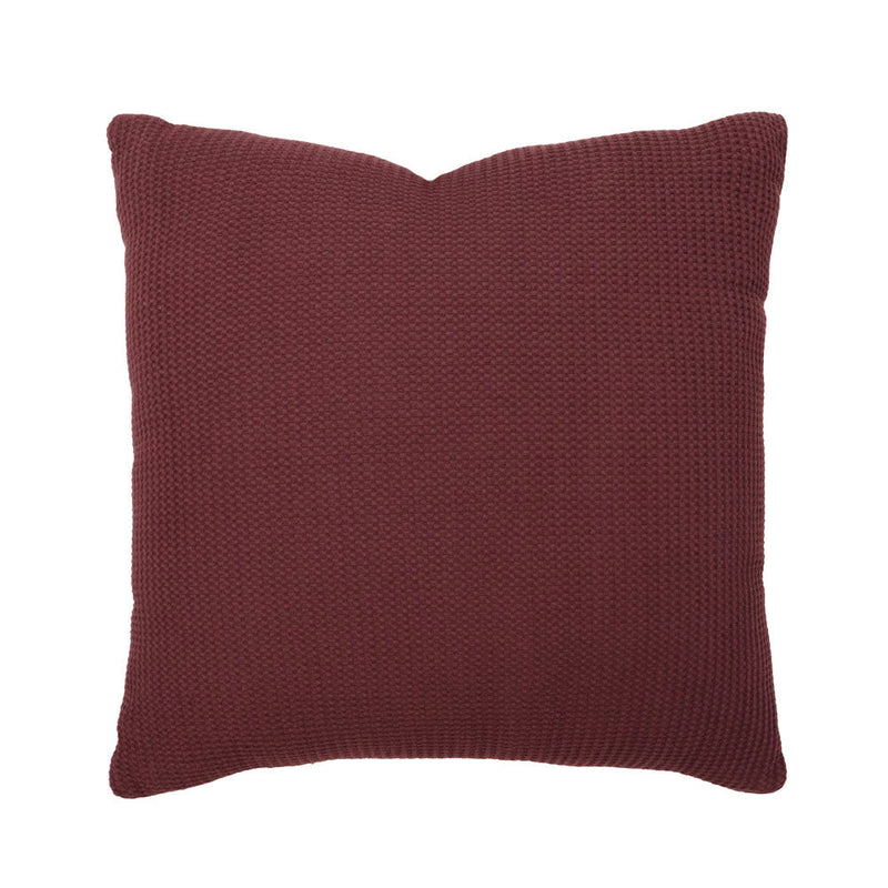Bambury Milo Waffle Square Cushion, Sangria