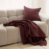 Bambury Milo Waffle Square Cushion, Sangria