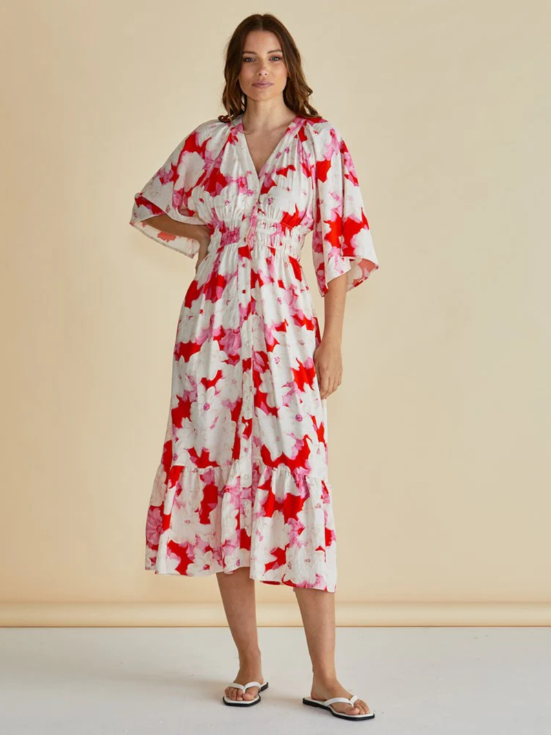 Moxie Dress - Red Floral Print - Betty Basics - Image 1