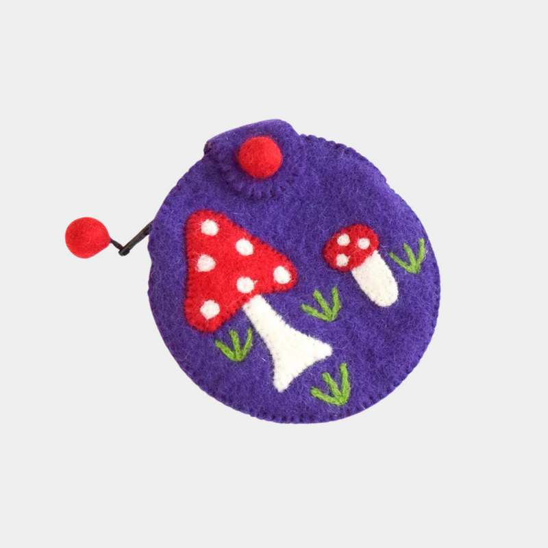 Mushroom Purse - Purple - Tara Treasures - Image 1