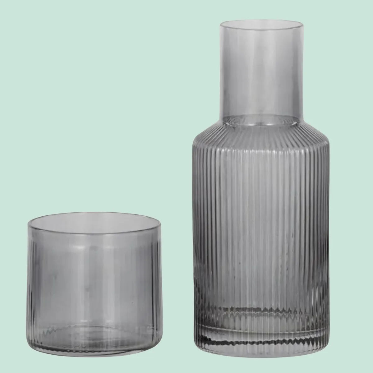 Mya Rib Carafe/Glass Set | Grey - Coast To Coast - Image 1