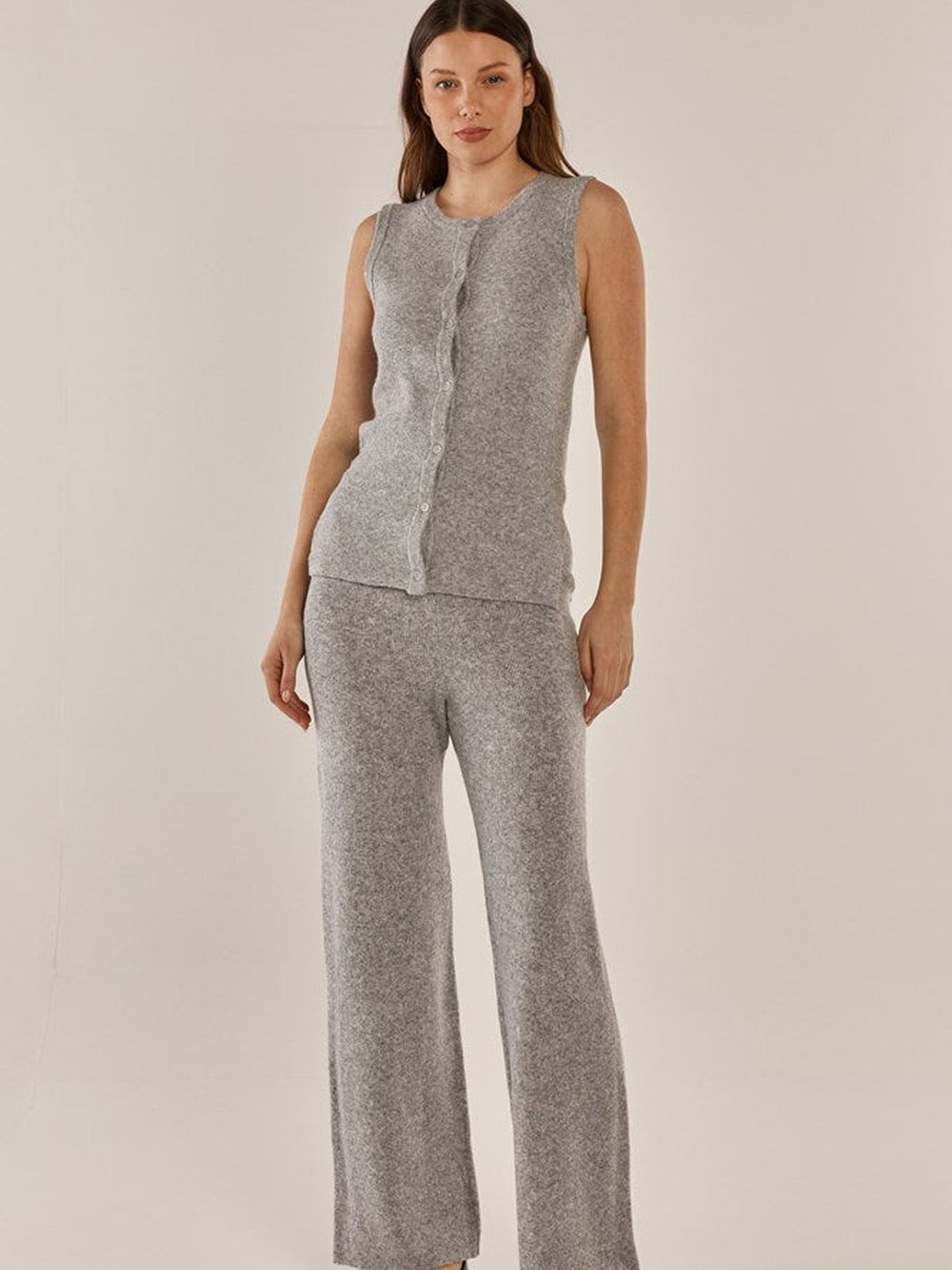 Nash Knit Pant - Grey Marle