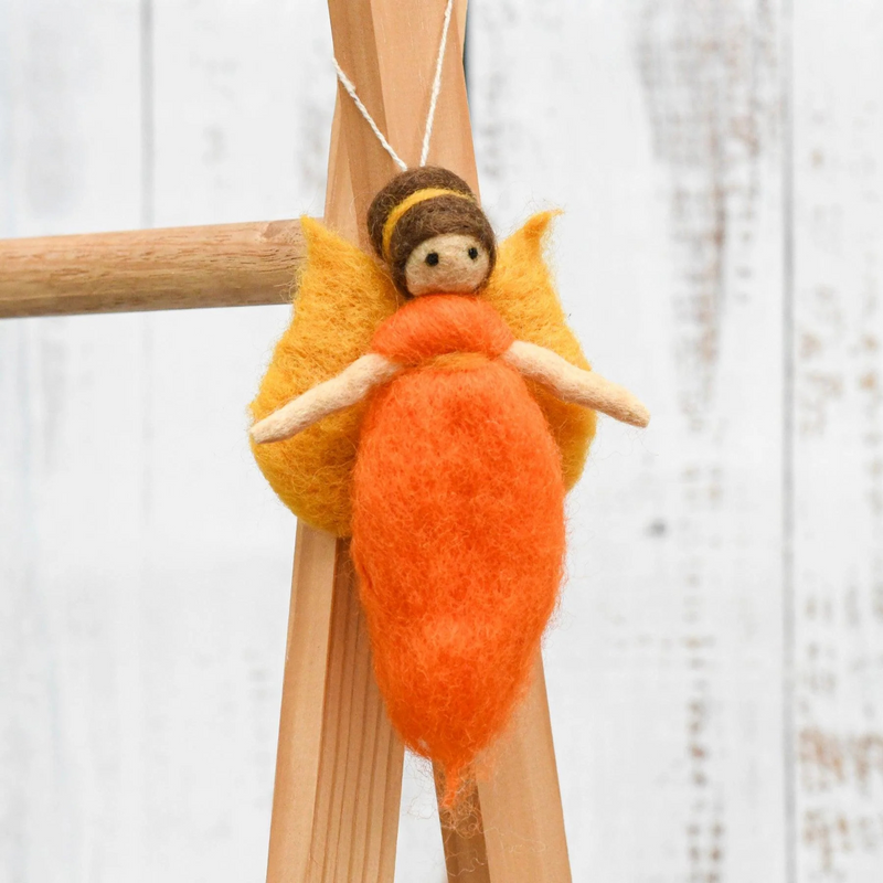 Needle Felted Fairy - Orange Dress - Tara Treasures - Image 1