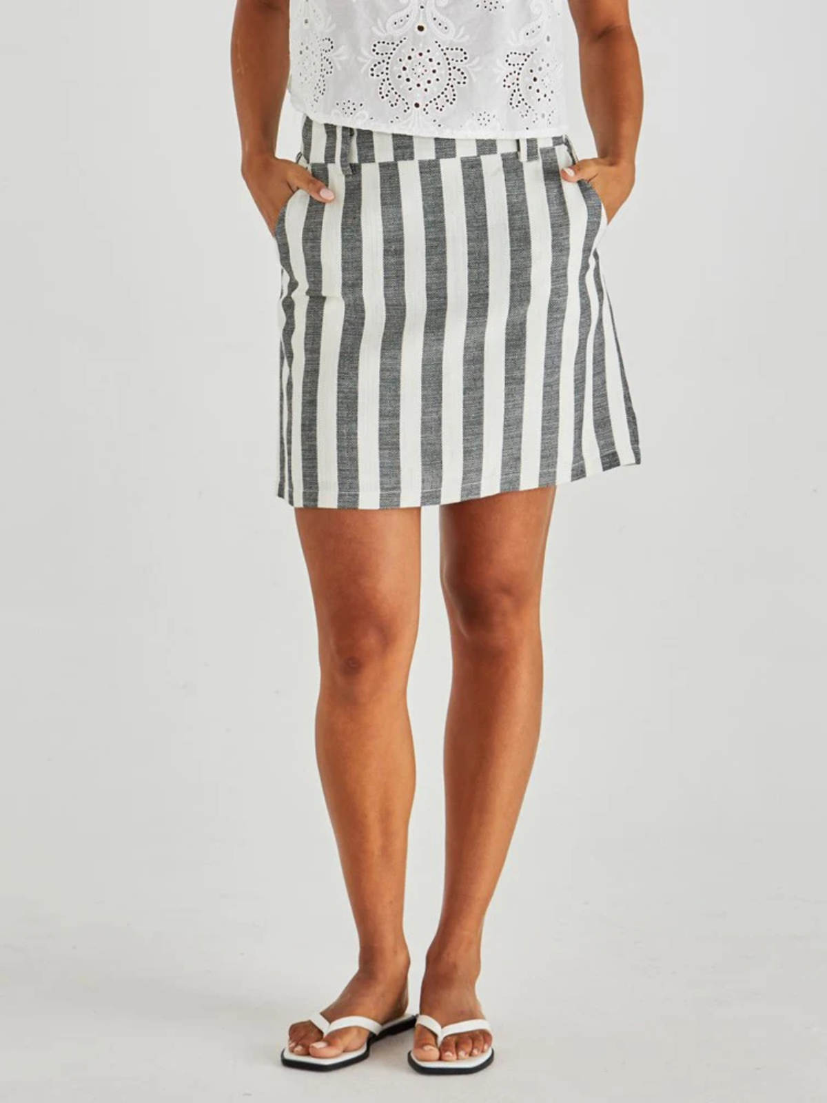 Nevada Skirt - Cream Black Stripe - Sass - Image 2