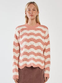 Nikkita Wavy Stripe Knit - Cream/Pink