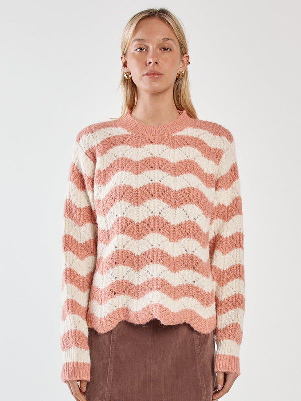 Nikkita Wavy Stripe Knit - Cream/Pink