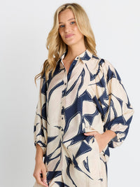 Nova Shirt - Navy Floral Print