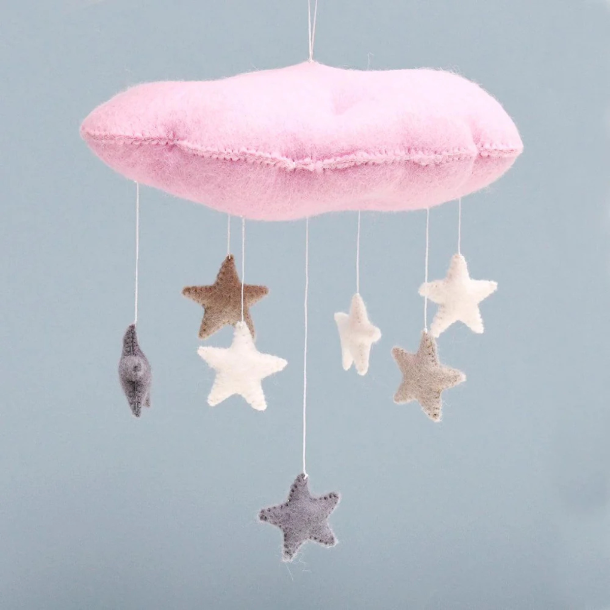 Nursery Mobile - Pink Cloud With Stars - Tara Treasures - Image 1