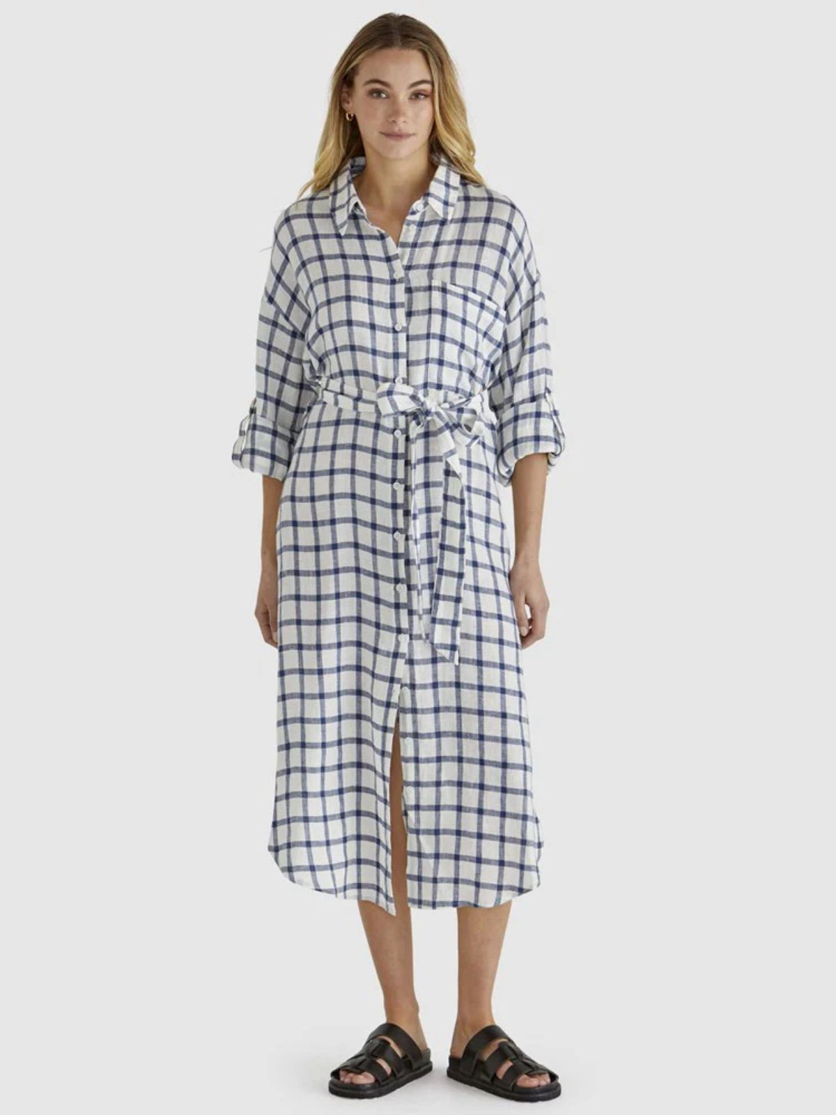 Beau Shirt Dress - White Check