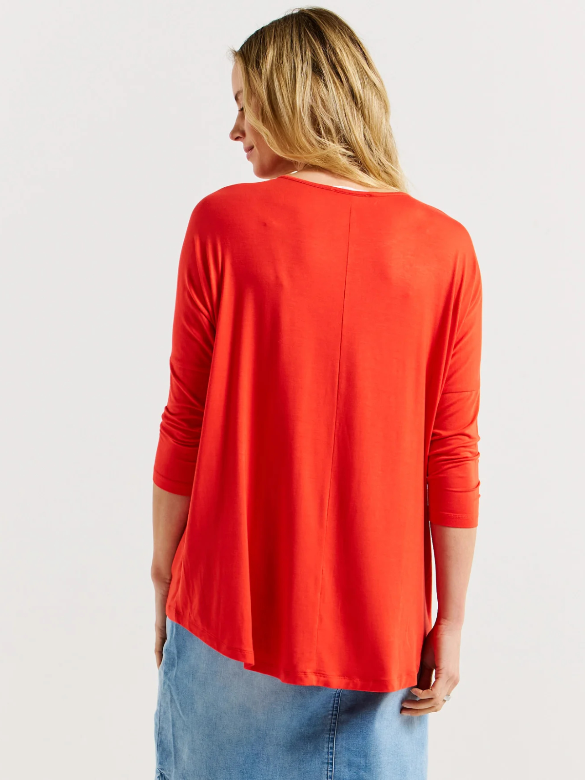 Milan 3/4 Sleeve Top - Flame Red