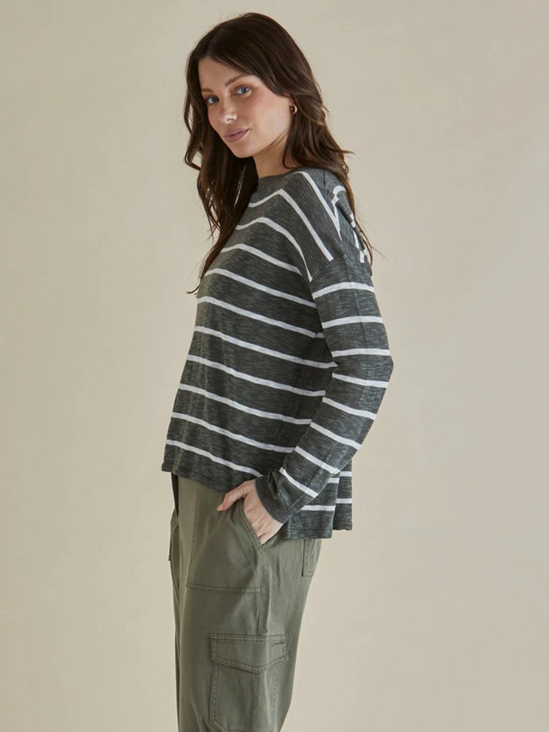 Natasha Knit Top - Green Stripe