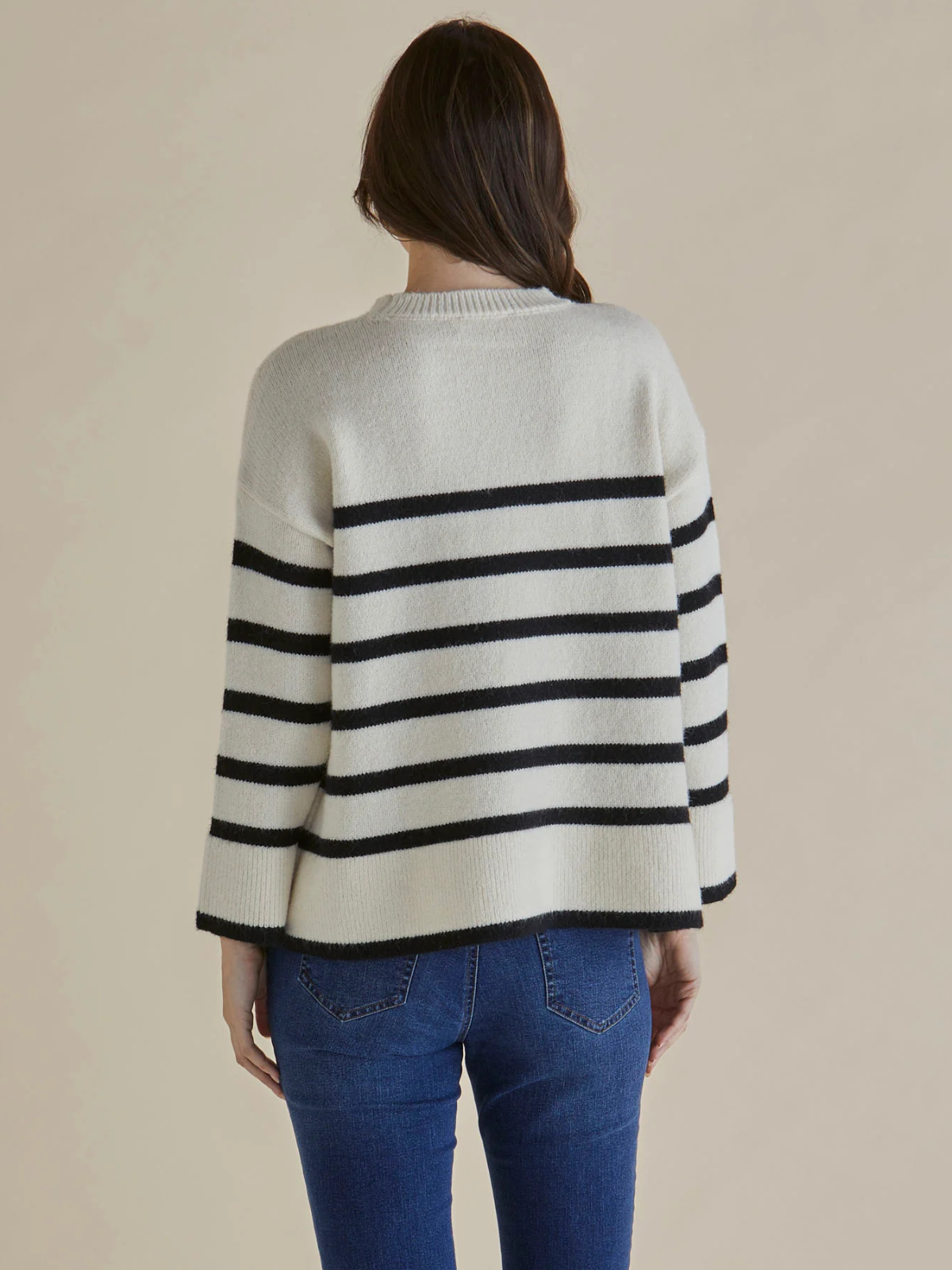 Edith Knit Jumper - Cream/Black Stripe