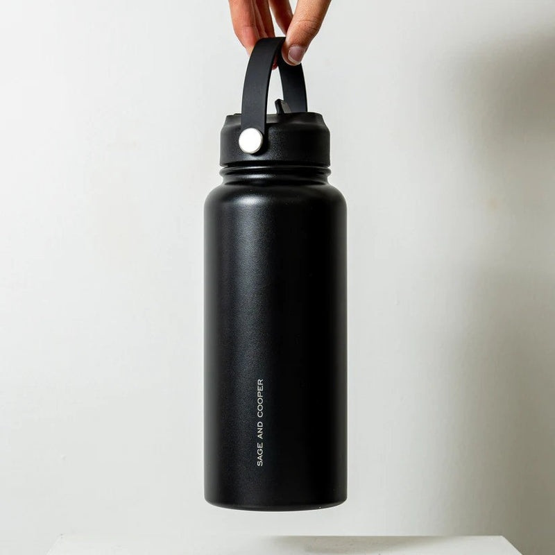 Sage & Cooper Insulated Drink Bottle | Black