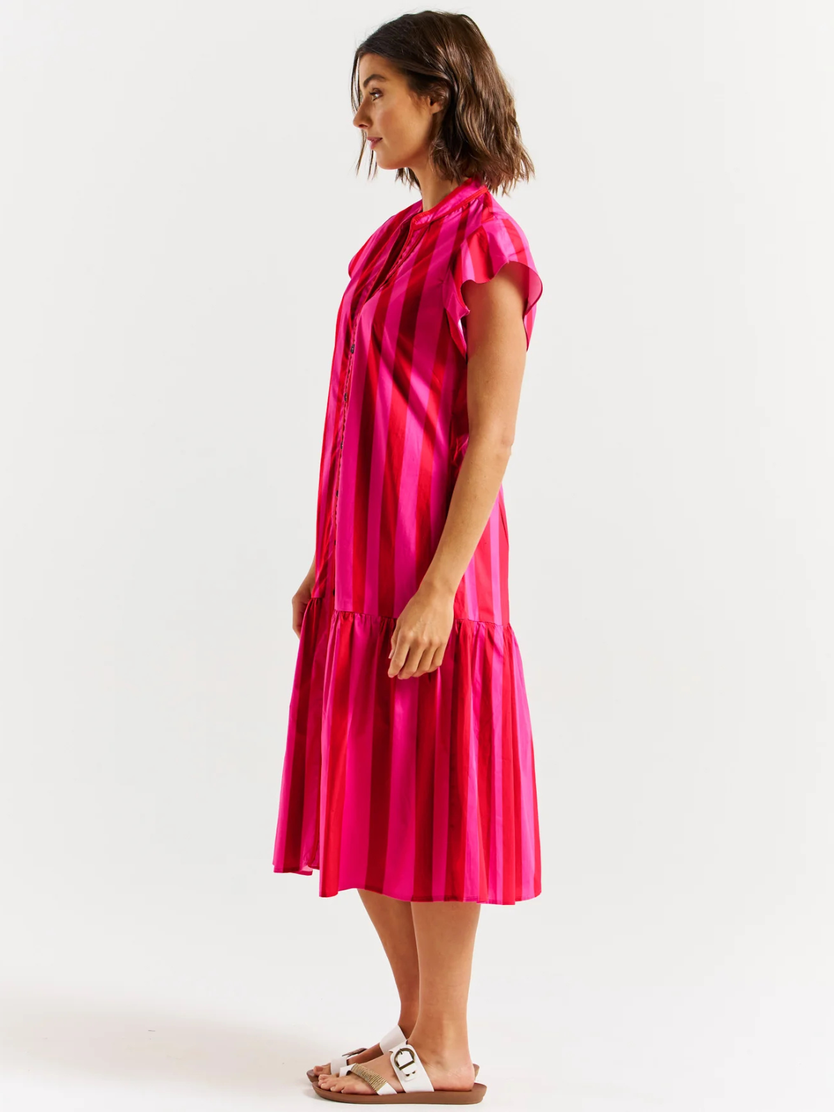 Mari Dress - Red/Pink Stripe
