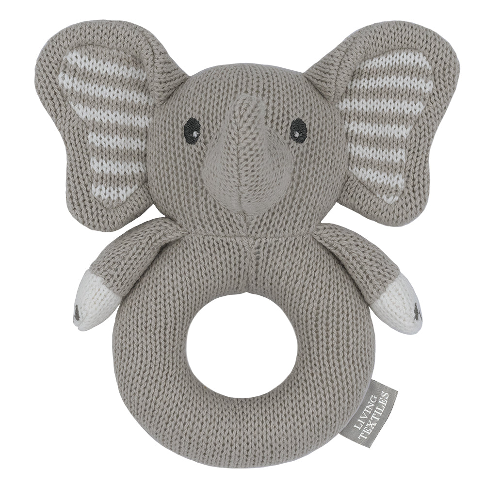 Mason the Elephant - Knitted Rattle