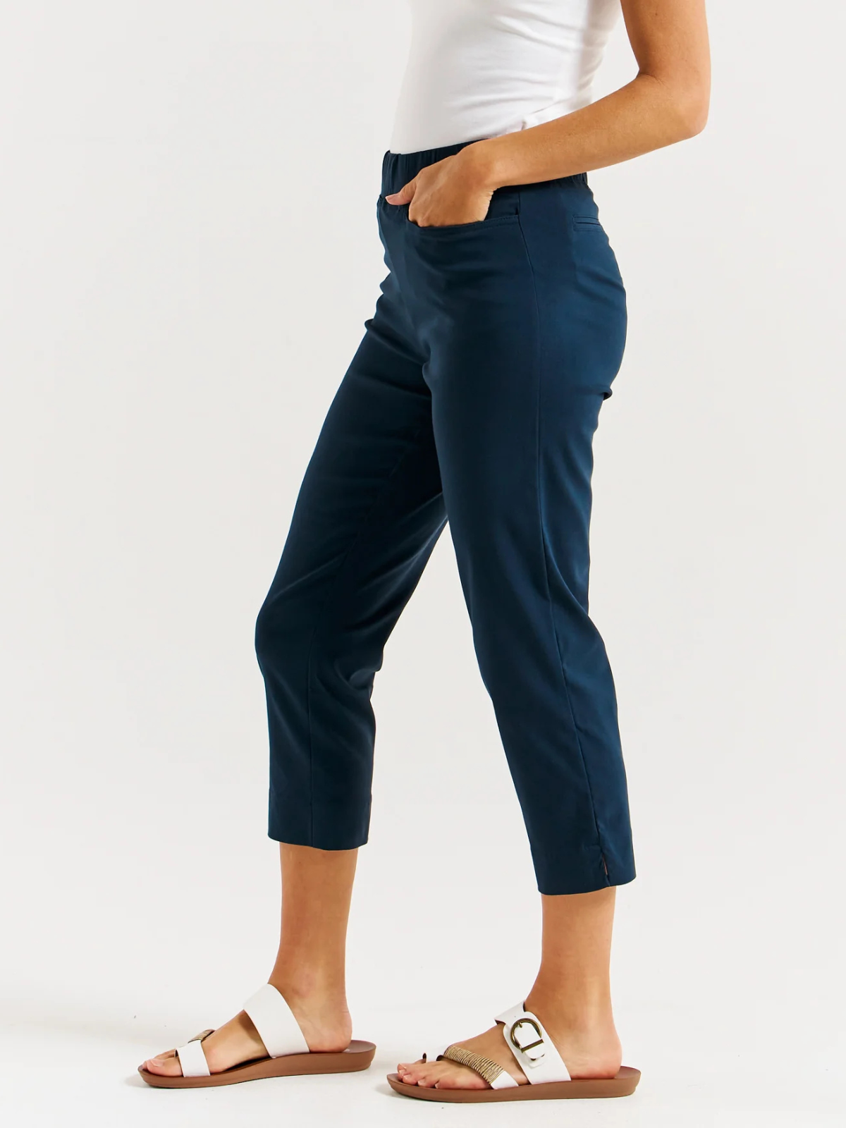 Crop Bengaline Pant - Navy