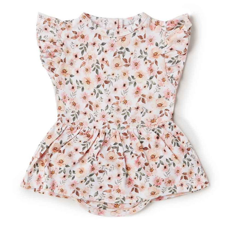 Spring Floral Short Sleeve Organic Dress