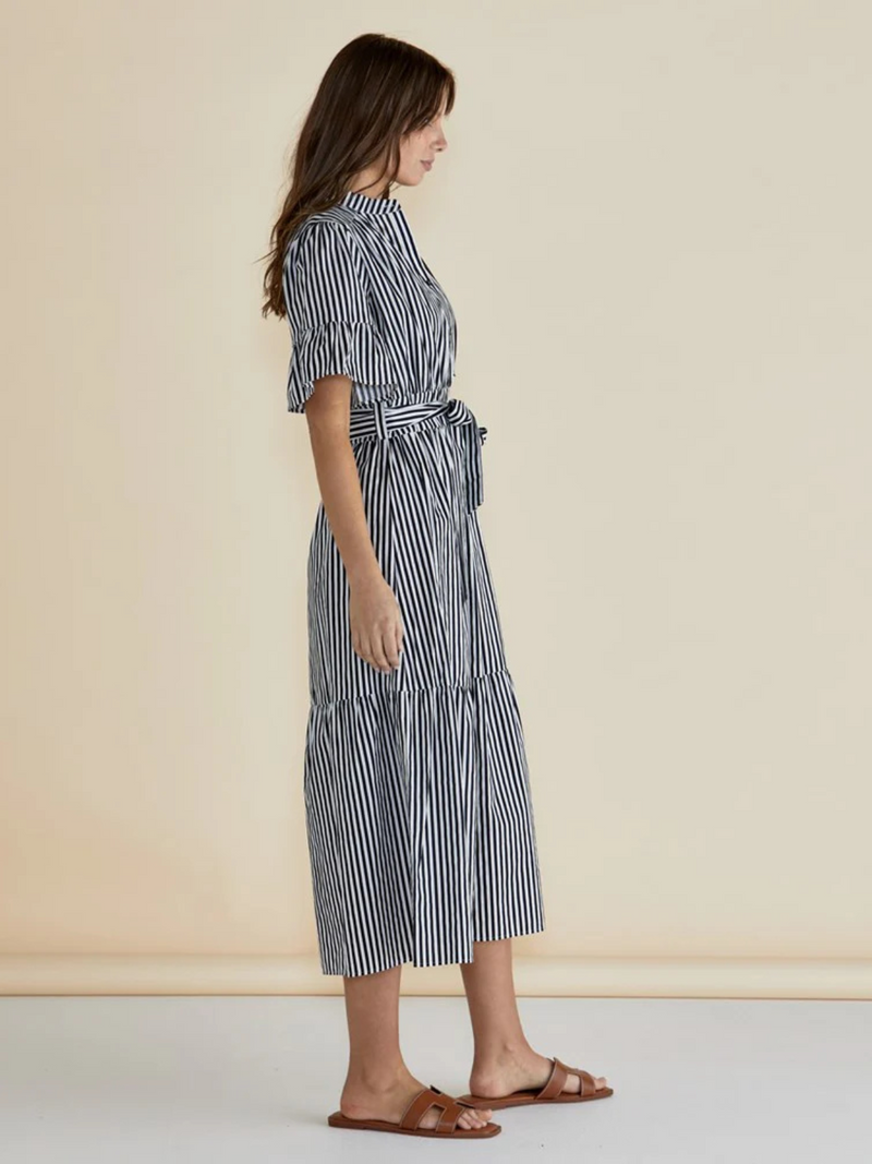 Jamilla Dress - Navy Stripe