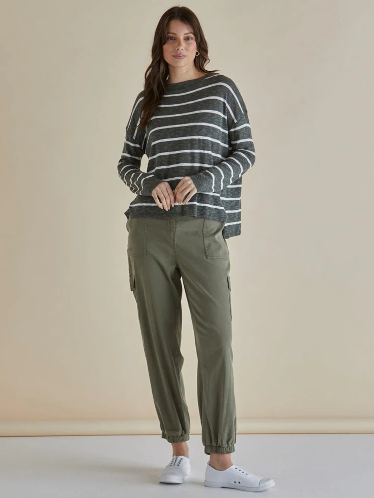 Natasha Knit Top - Green Stripe