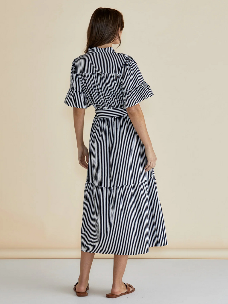Jamilla Dress - Navy Stripe