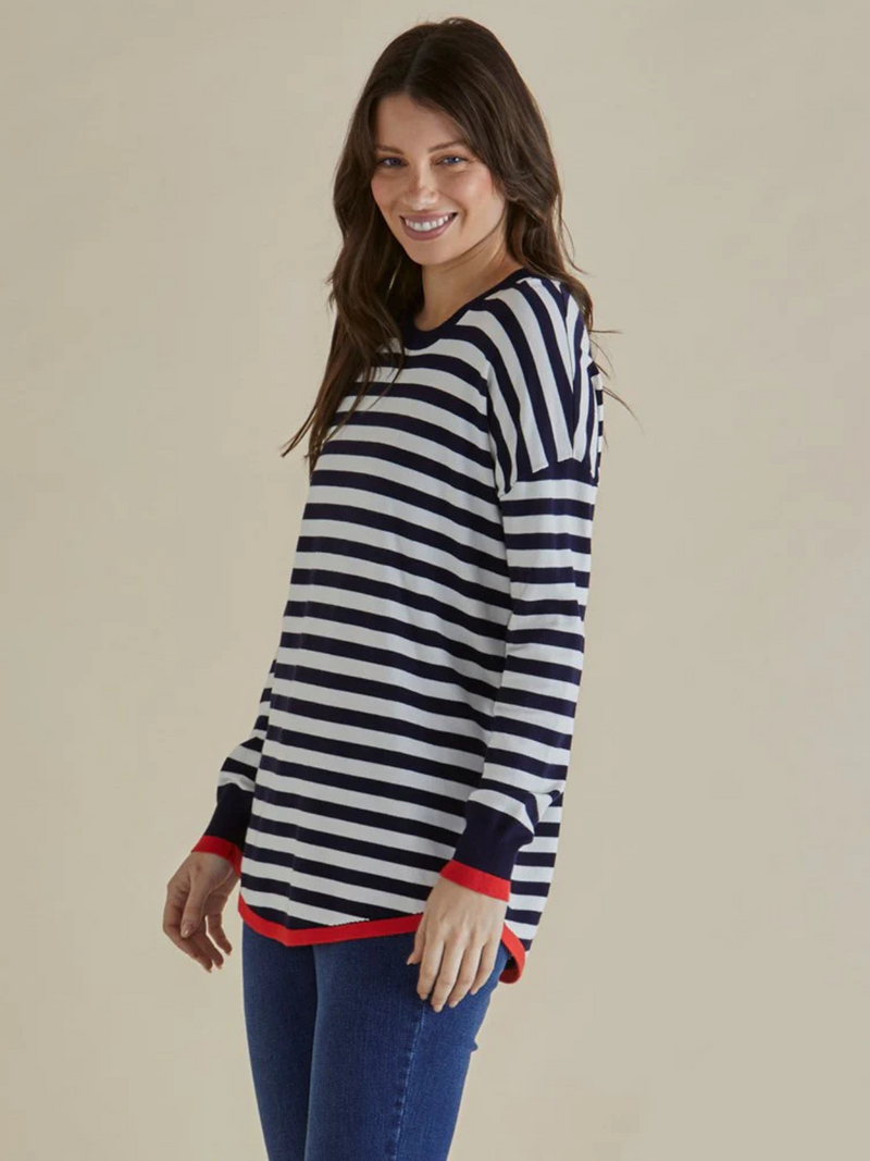 Sophie Knit Jumper - Navy Stripe