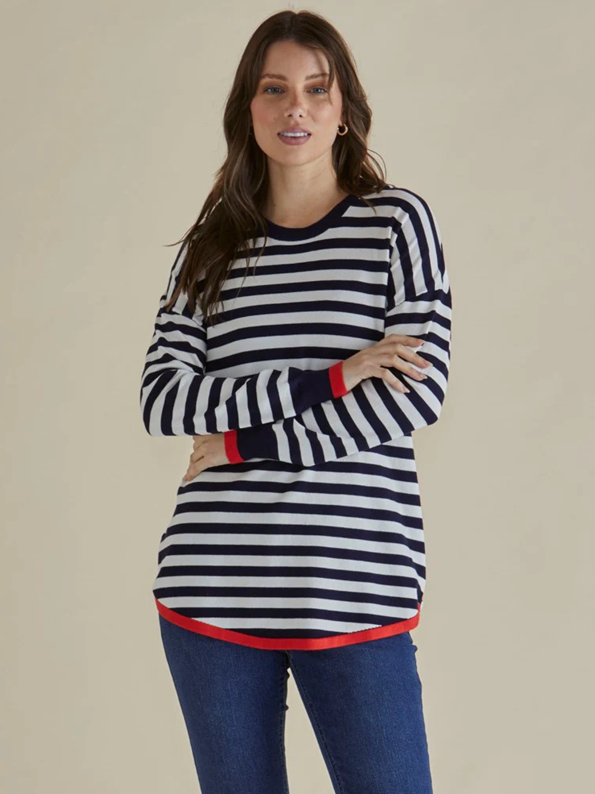 Sophie Knit Jumper - Navy Stripe