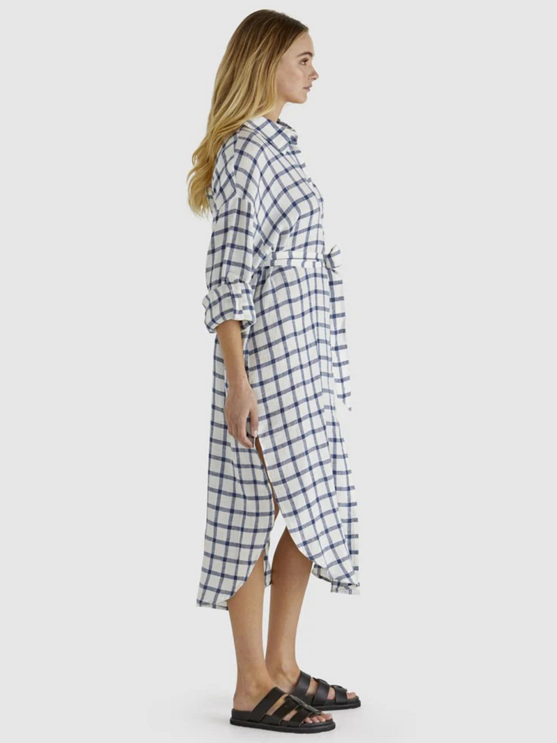 Beau Shirt Dress - White Check