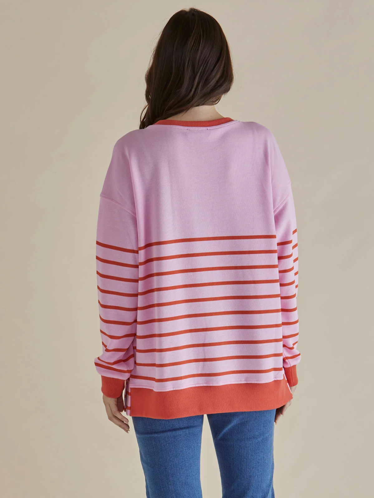 Easy Crew Sweat - Pink/Orange Stripe