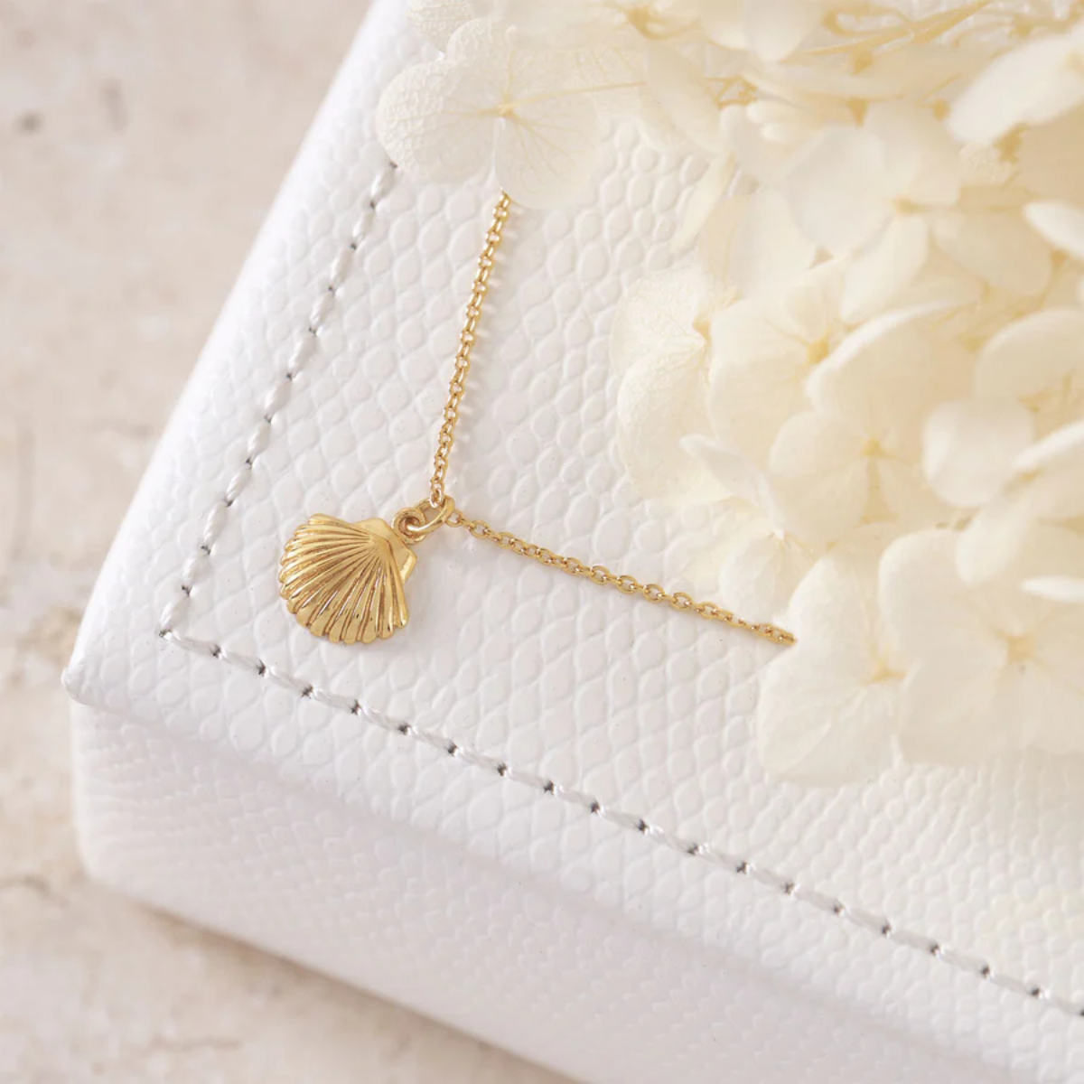 Gold Dainty Seashell Necklace