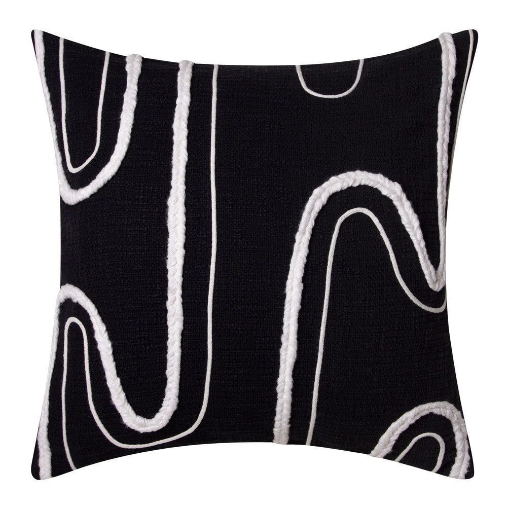 Zemira Cushion - Black & Ivory